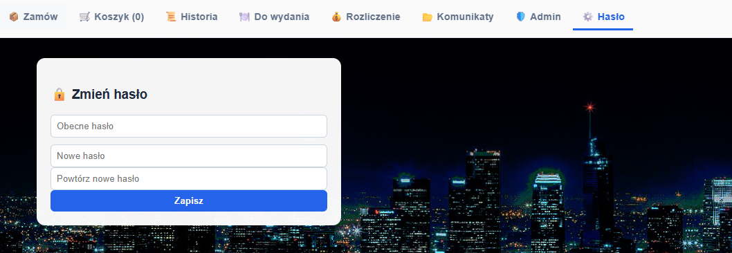 Zmiana hasła w systemie AppOrdo