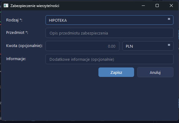 Okno zabezpieczenia wierzytelności