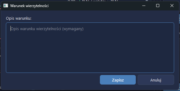 Okno warunku wierzytelności
