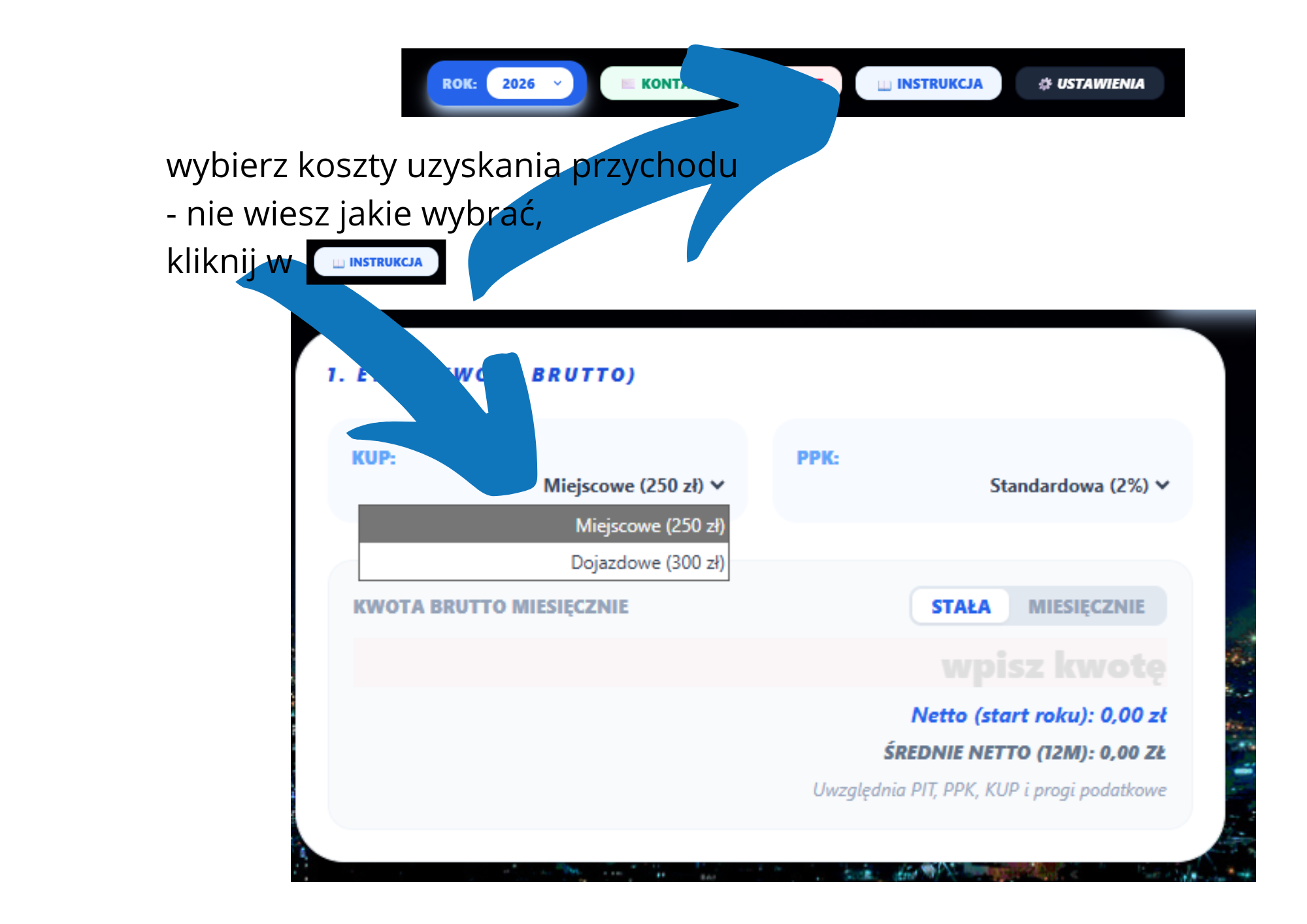 KUP - wybór kosztów uzyskania przychodu