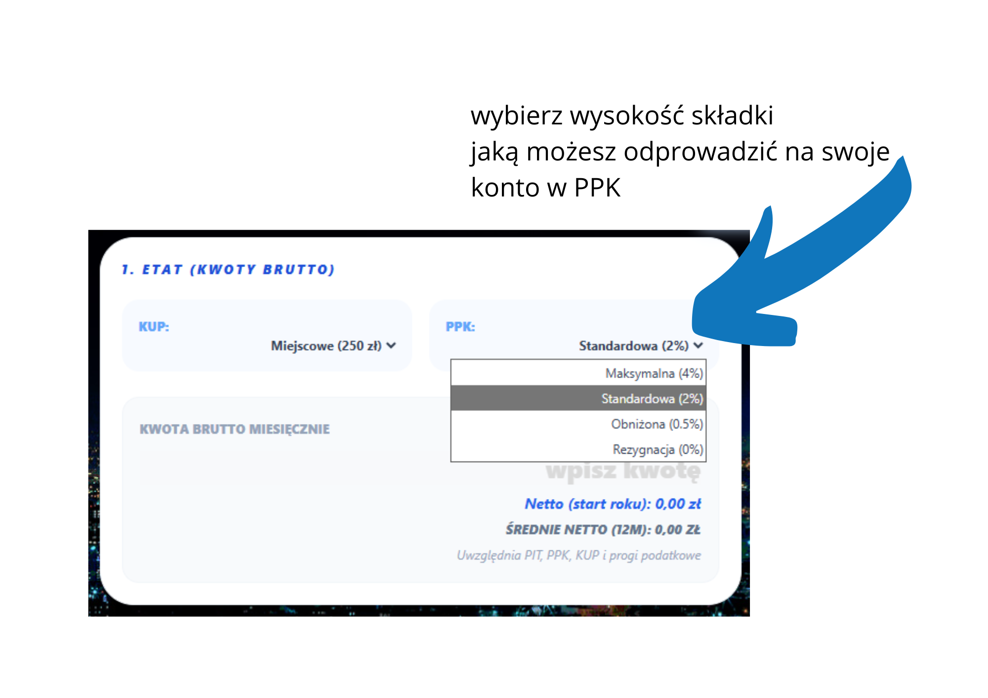PPK - wybór wysokości składki pracowniczej